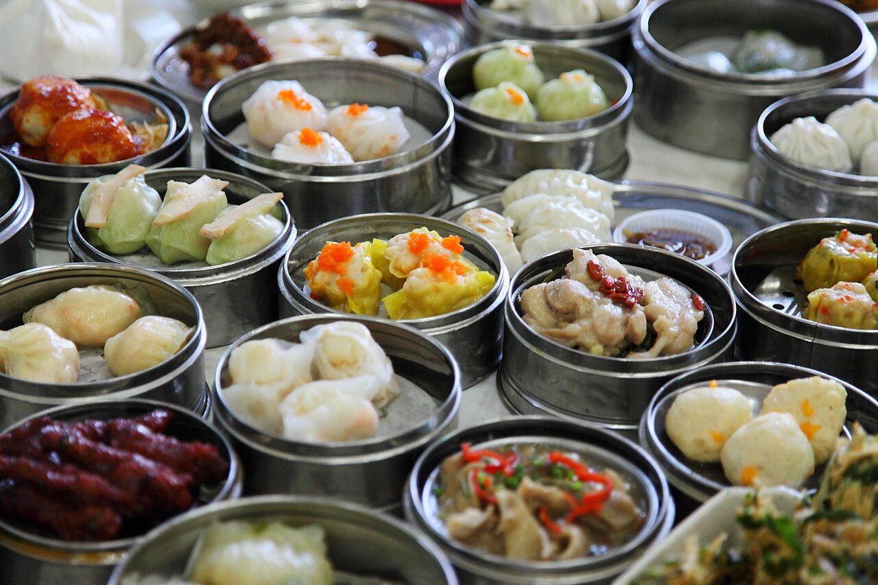 香港多樣點心與美食大圖